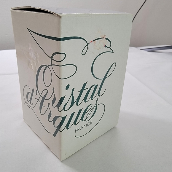 J G Durand Cristal D'Arques Crystal Enamel Lily 5" Vase France Original Box - Picture 4 of 11